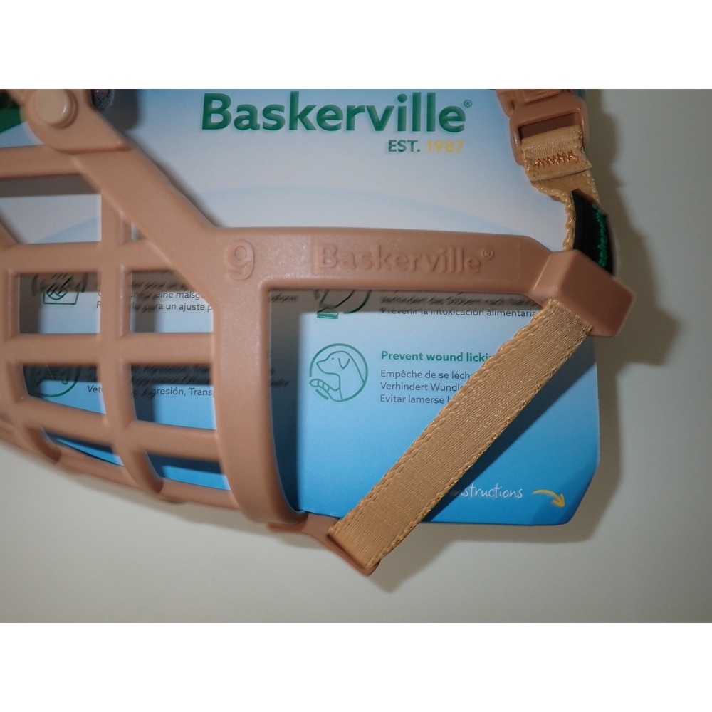 Baskerville Classic Basket Muzzle Tan Dog Safety Training Size 9 - Picture 5 of 5